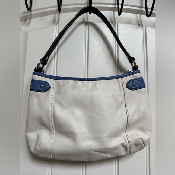 Coach Daisy Spectacular Off-White and Blue Shoulder Bag with Crossbody Strap - Picture 4 of 12